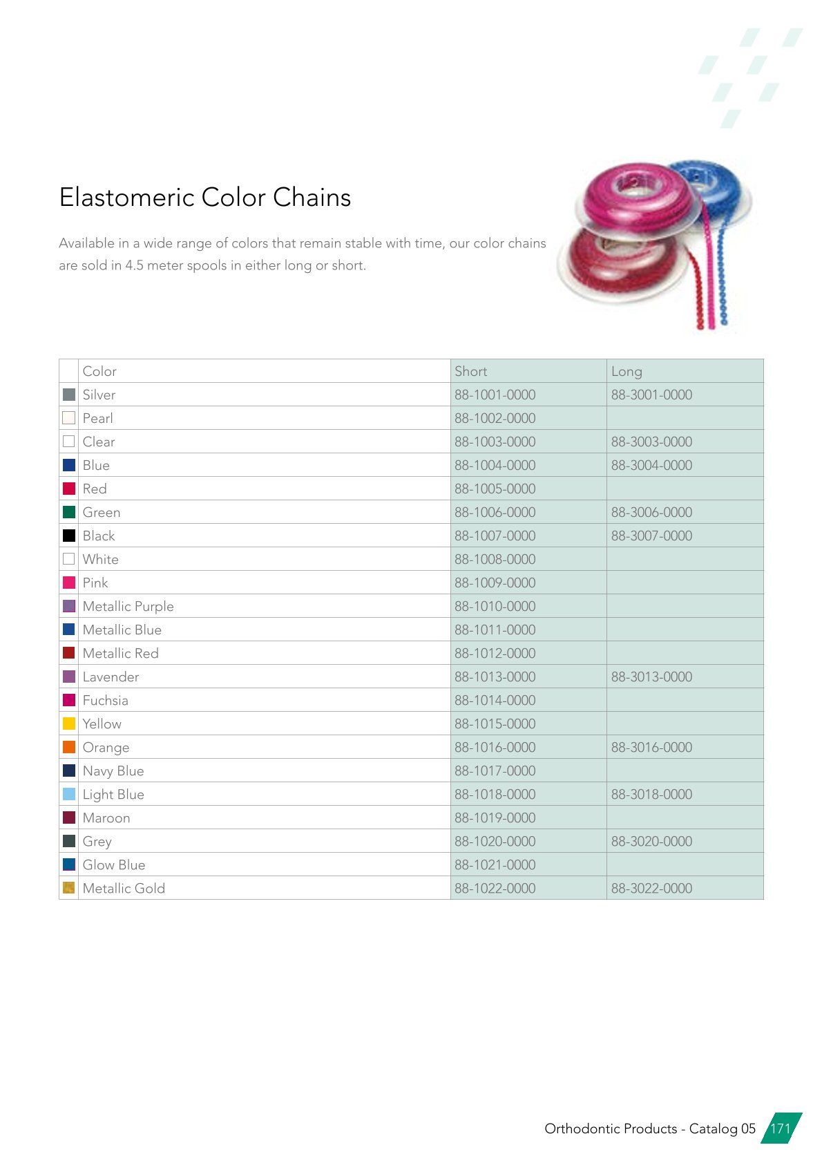 GC elastické barevné řetízky